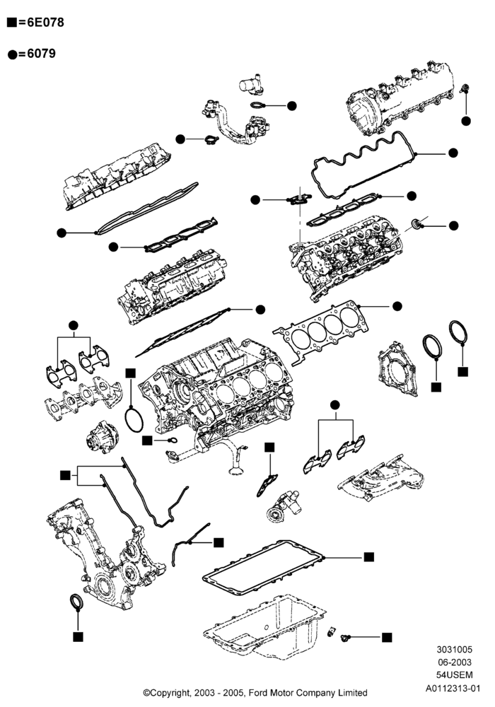 05B - Engine Gasket Kits, 5.4L 3V V8; 02/JUN/2003-18/AUG/2008