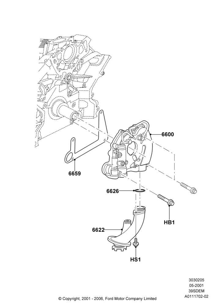 05B - Oil Pump, 3.9L Dohc EFI NA V8 Gas*HP; 04/JUN/2001-18/NOV/2002