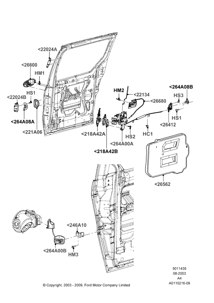 35A - Sliding Side Load Door Controls, Ford Series; 25/AUG/2003-01/MAY/2006