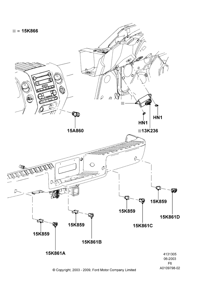 05A - Parking Distance Control, With Reverse Proximity Sensor; 02/JUN/2003-18/AUG/2008