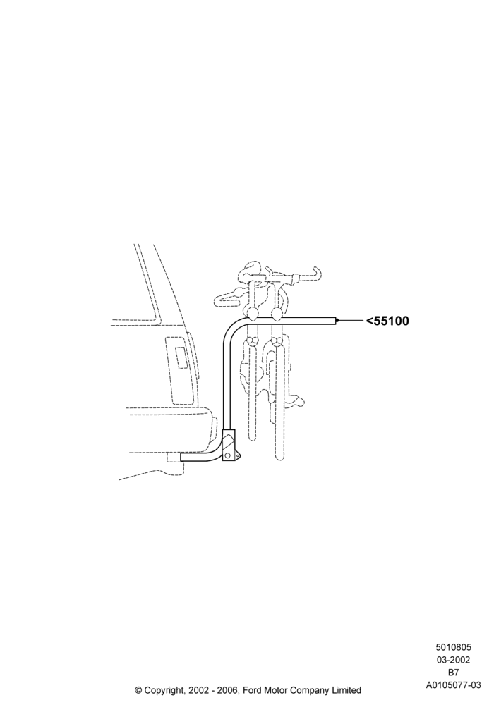 05XA - Roof Rack Systems, Accessory, Rear Hitch Mount Bike Rack; 18/MAR/2002-02/MAY/2005