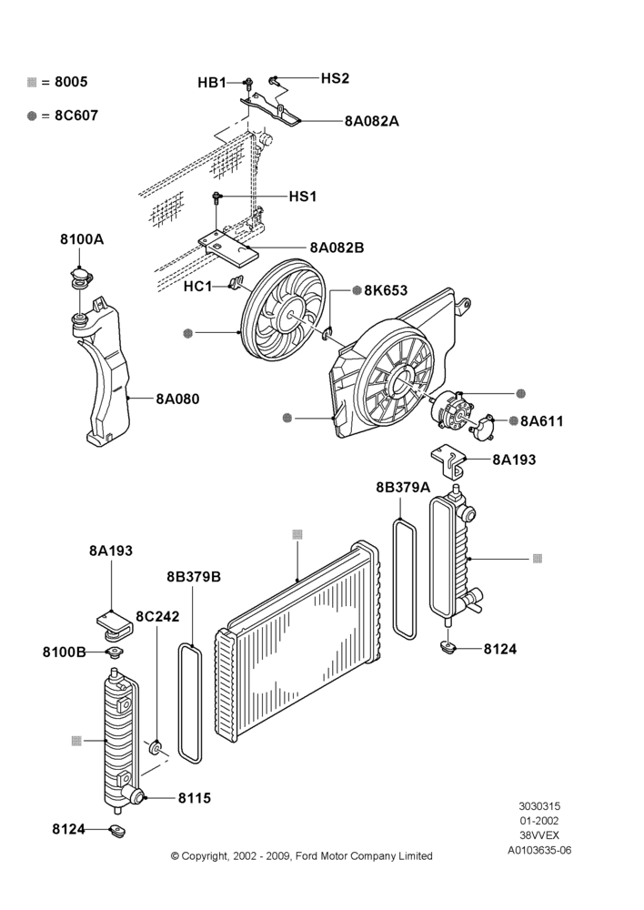 Radiator/Coolant Overflow Container, 3.8 OHV EFI