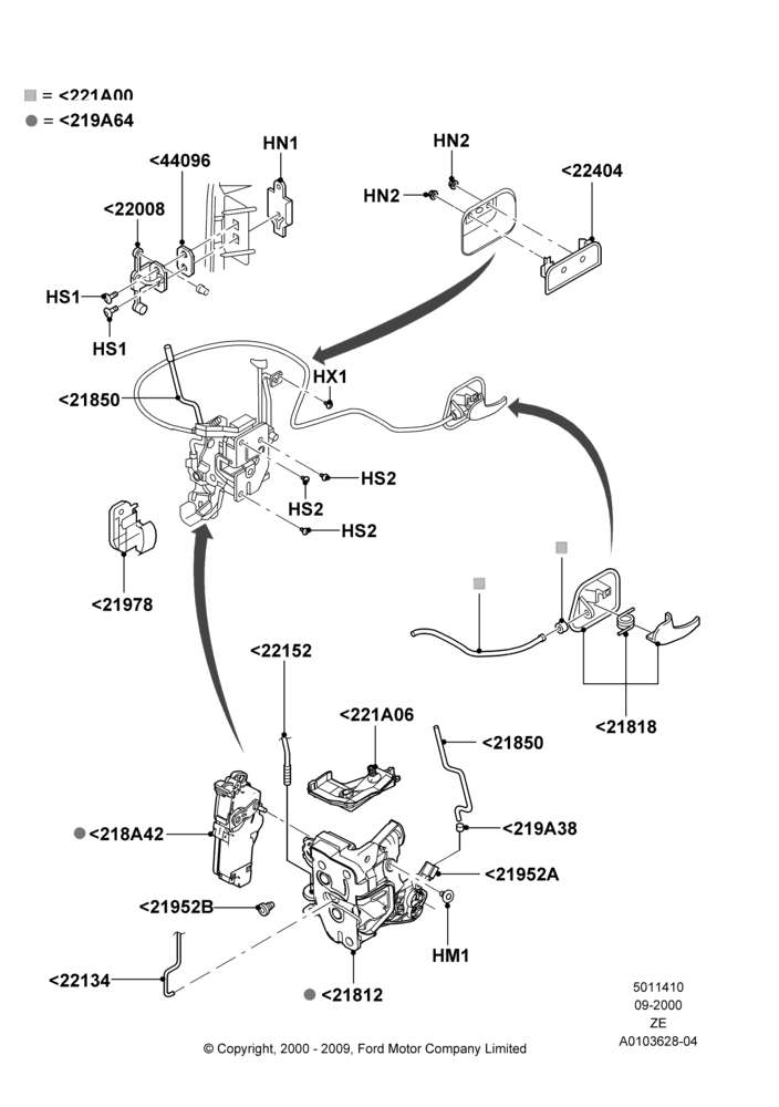 10 - Front Door Lock Controls; 18/SEP/2000-12/MAY/2004