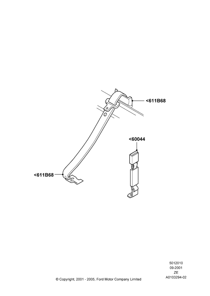 10B - Rear Seat Belts, Convertible; 18/SEP/2000-05/AUG/2002