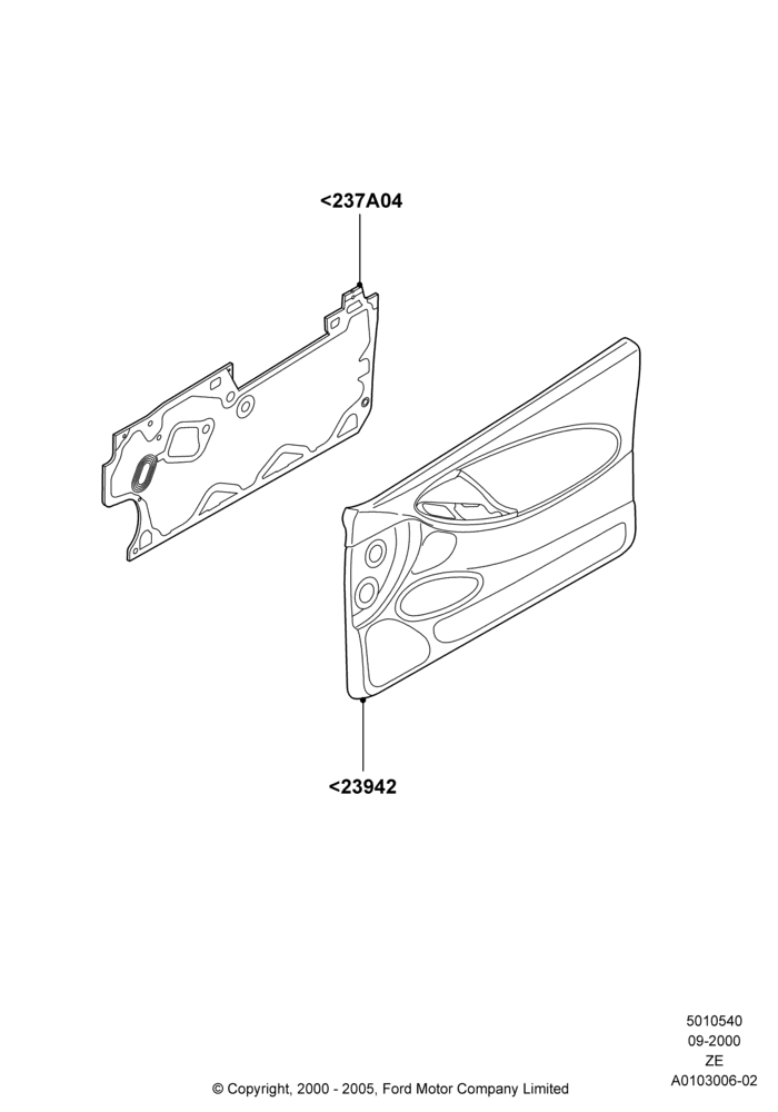 40 - Front Door Trim Panels; 18/SEP/2000-12/MAY/2004