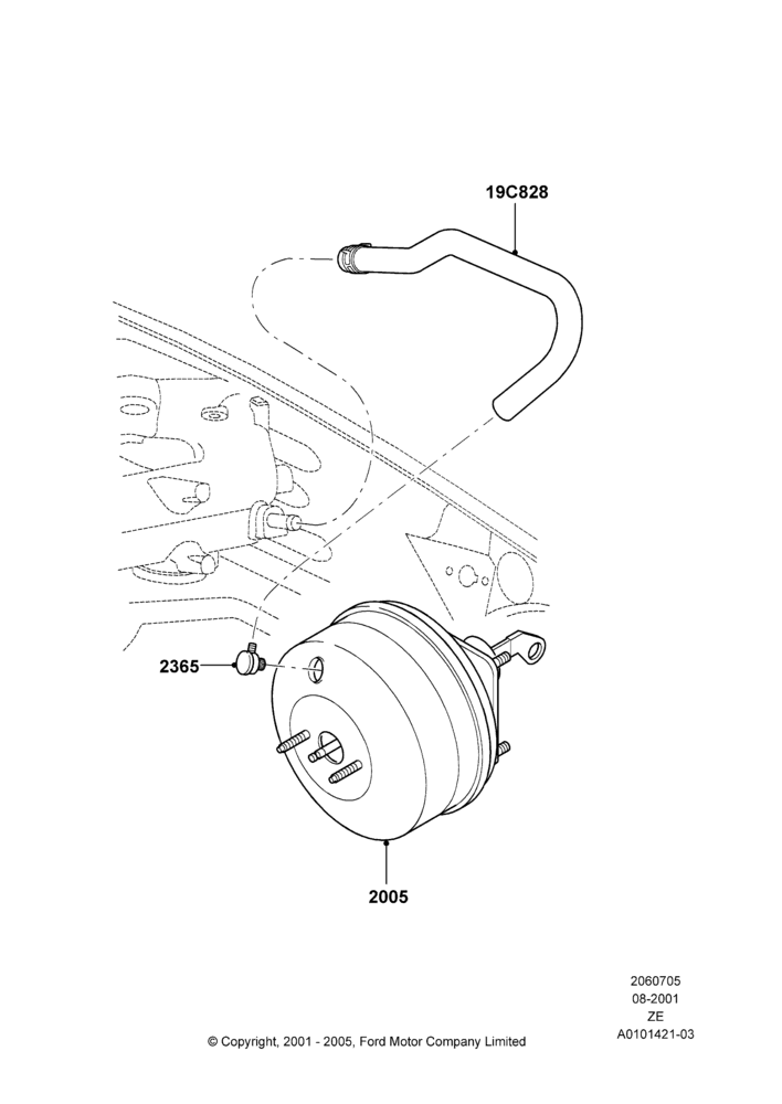 05A - Brake Booster, 3.8 OHV EFI, 3.9L OHV EFI NA V6 GAS; 18/SEP/2000-12/MAY/2004