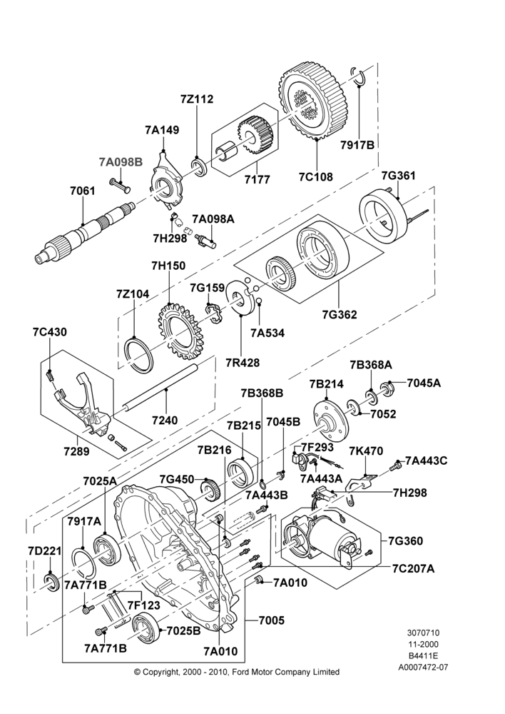 10B - Transfer Drive Components, With 2 Spd Trans Case With Ctl Trac, Rear; 13/NOV/2000-19/JUL/2005