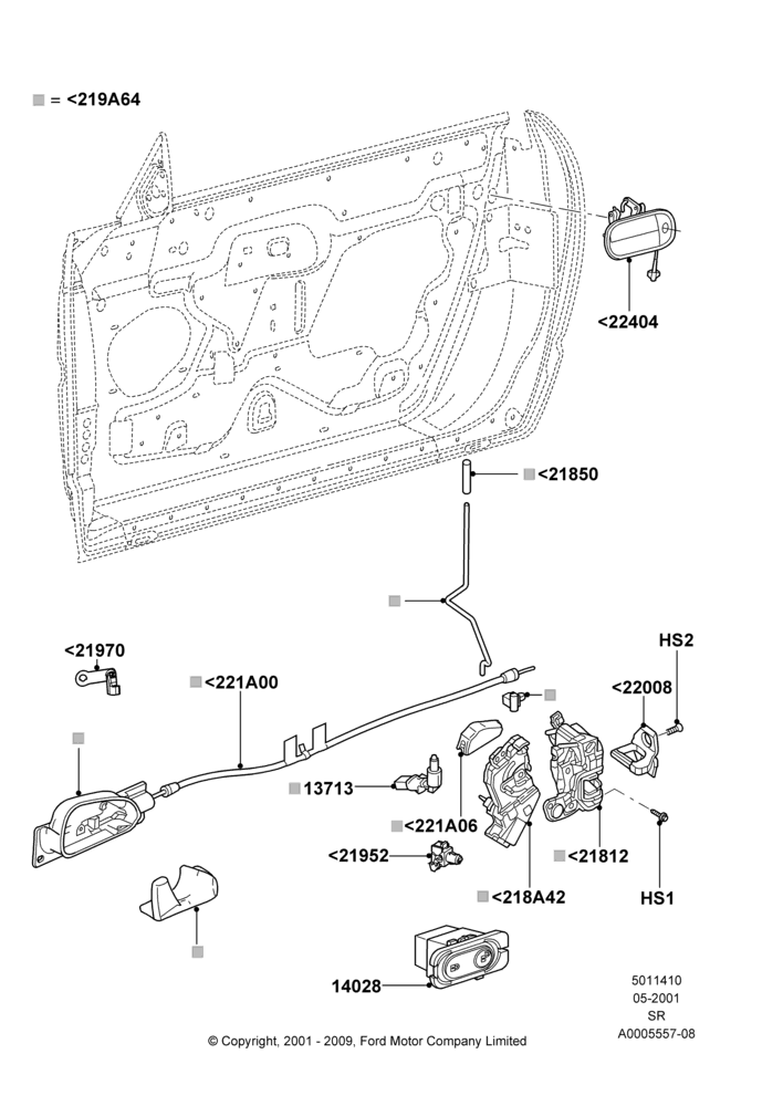 10 - Front Door Lock Controls; 04/JUN/2001-01/JUL/2005