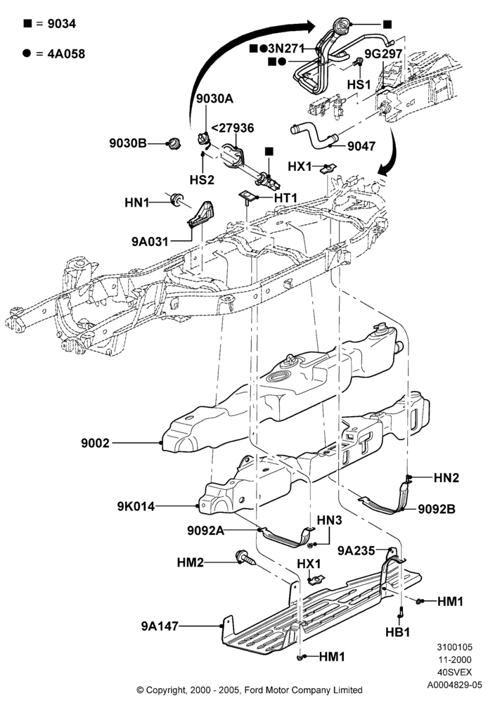 05C - Fuel Tank, 4.0L V6 12V SOHC EFI, With Skid Plates; 13/NOV/2000-04/AUG/2003