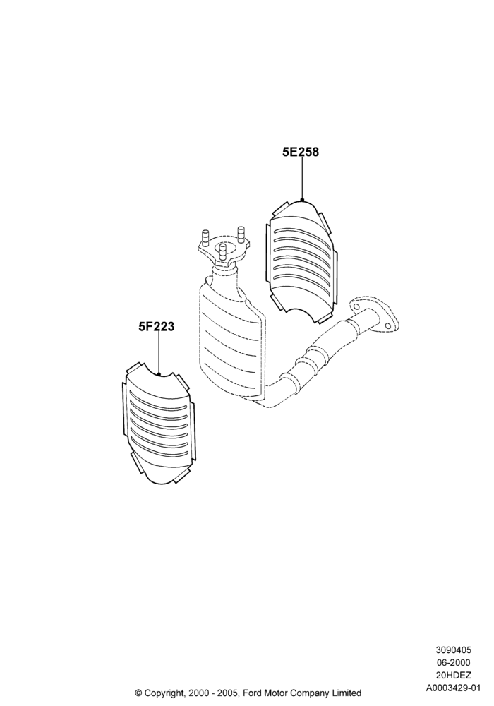 Heat Shields - Exhaust System, (+) North American Markets, Zetec 2.0 16V EFI