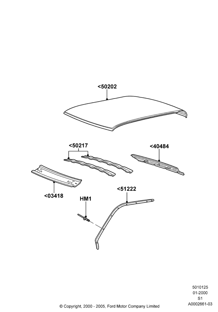 25 - Roof - Sheet Metal; 31/JAN/2000-30/JUN/2005