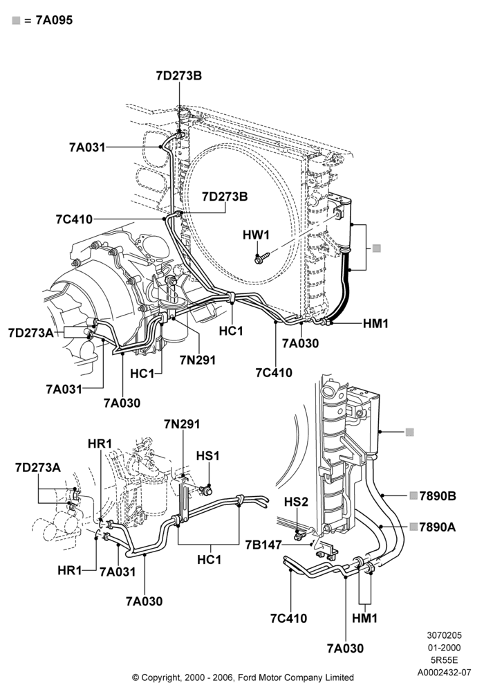 Transmission Cooling Systems, 5R44E/5R55E - 5 Speed Auto Trans