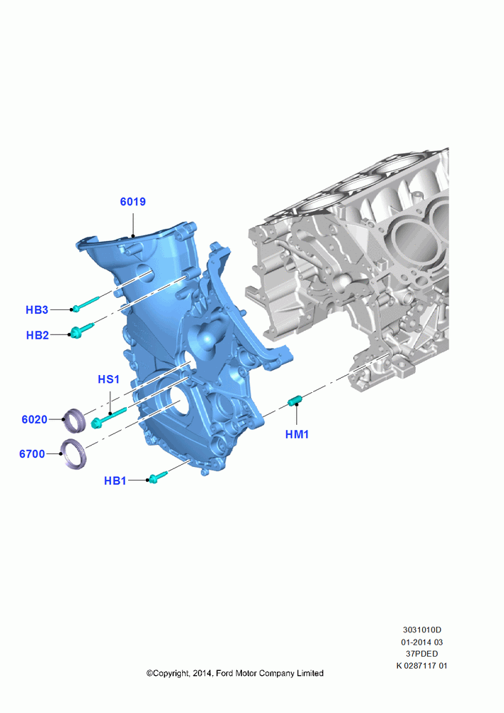 10D - Timing Gear Covers, 3.7L 4V PFI V6 NA Gas; 21/APR/2014