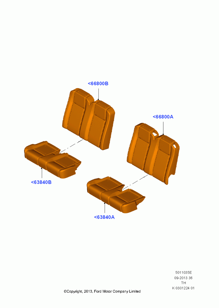 35E - Rear Seat Pads/Valances & Heating, Less Fifth Row Seating, With 4th Row Bench Seat (4 Pass.), With 5th Row Bench Seat, Fifth Row Double/Double Seat; 05/MAY/2014