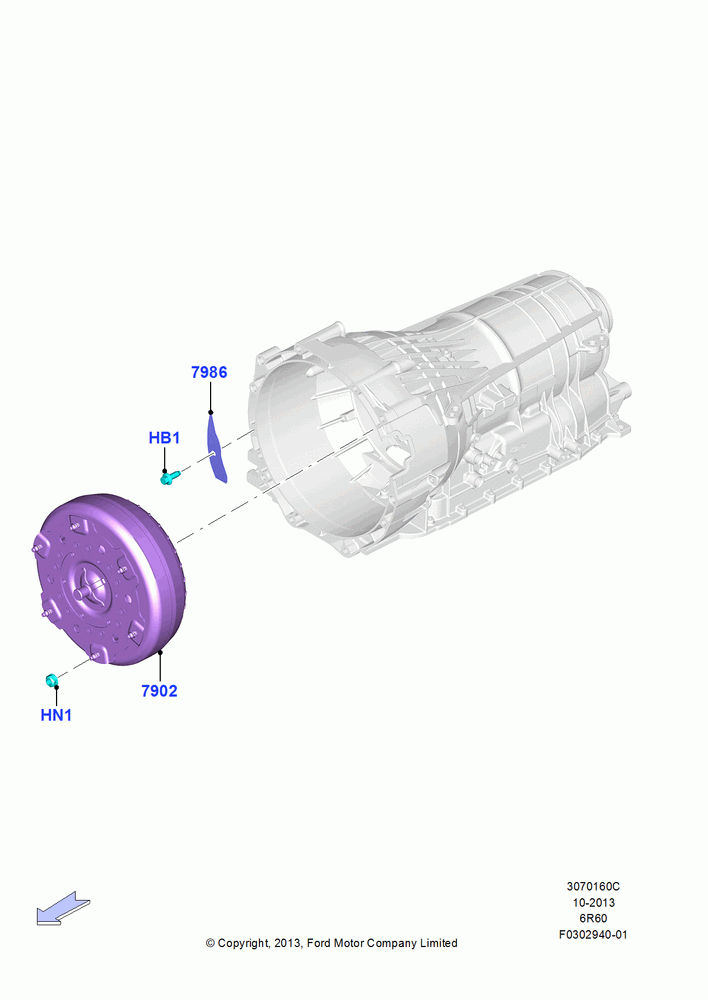 60C - Converter, 6 Speed Automatic Trans (6R80), 2.3L EcoBoost; 18/AUG/2014-05/SEP/2017