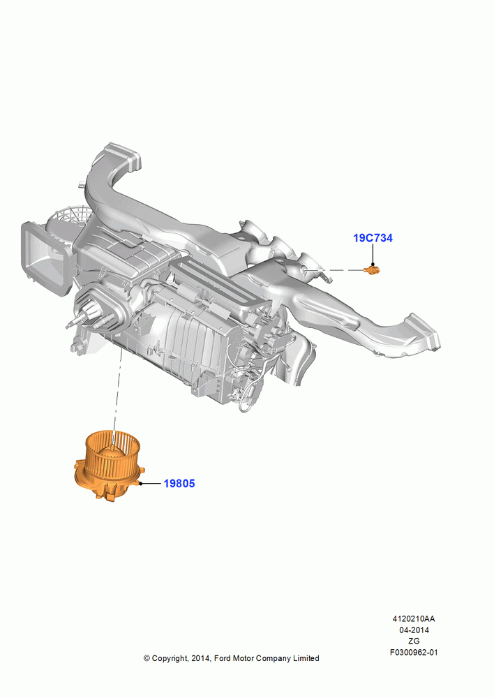 10AA - Heater/Air Cond.Internal Components, North American Markets; 18/AUG/2014