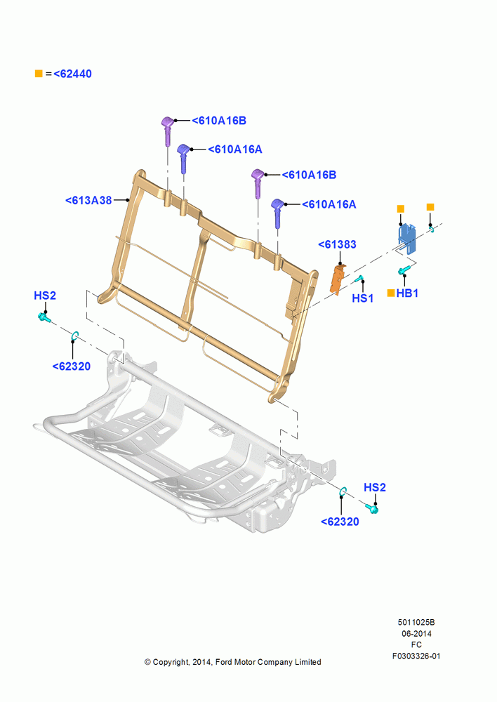 25B - Rear Seat Back, Crew Cab, Less Rear Seat Center Armrest, 60% Seat, LH; 20/OCT/2014