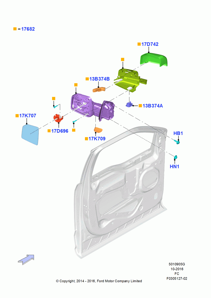 05G - Exterior Rear View Mirror, Dual Power Htd Signal Mirrors, Less Camera, Rear View Camera-Fixed; 20/OCT/2014