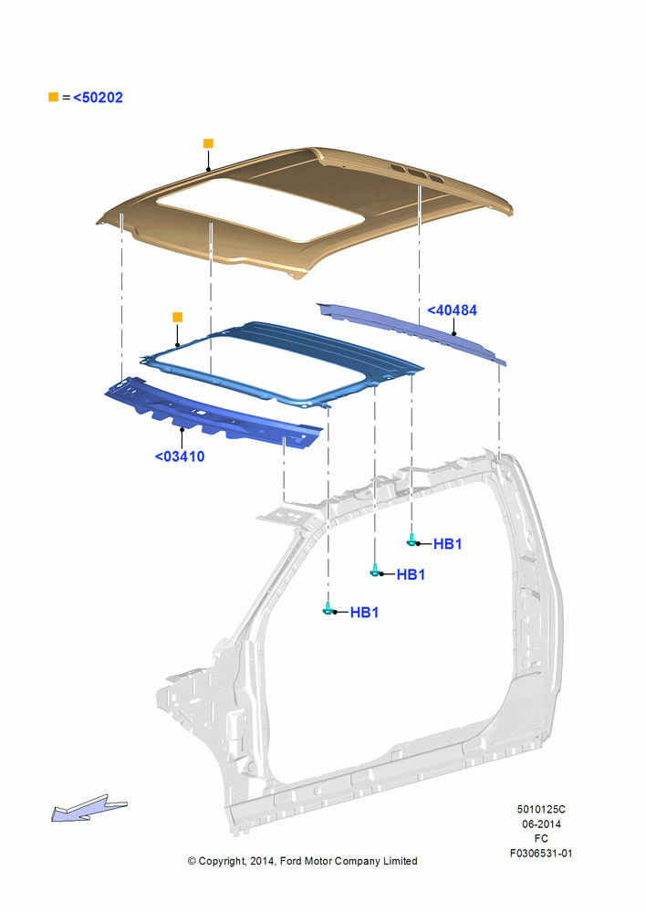 25C - Roof - Sheet Metal, Power Tilt/Slide Sun Roof, Super Cab; 20/OCT/2014