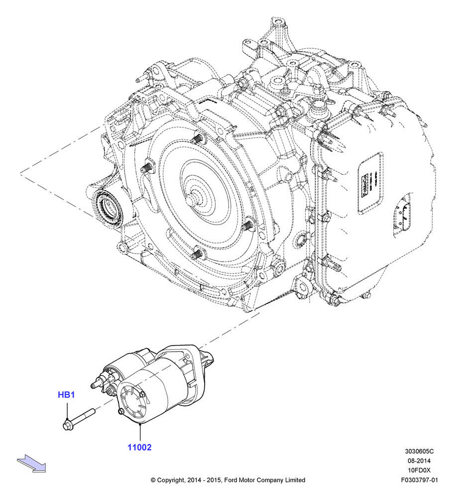 05C - Starter Motor, 1.0L EcoBoost 120PS/125PS/140PS; 08/DEC/2014-04/MAY/2018