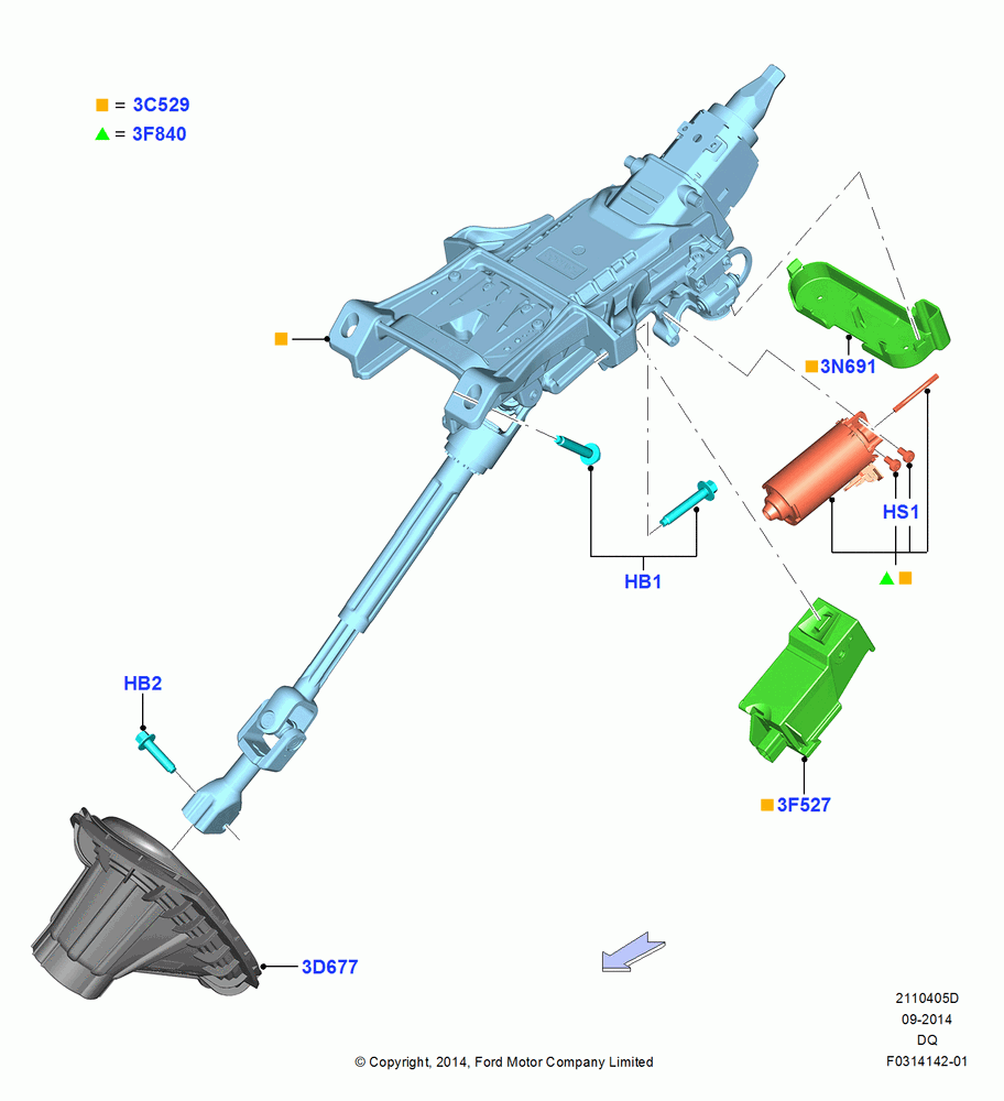 05D - Steering Column, With Power Tilt Tele Memory Column, Electronic Locking Steering Column; 19/JAN/2015