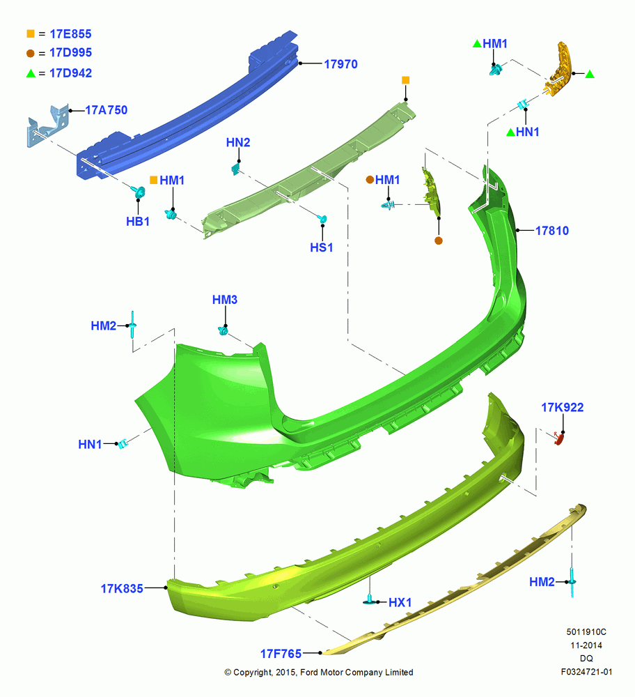 10C - Rear Bumper, SERIES 40, With Class II Trailer Towing, North American Markets; 19/JAN/2015-06/SEP/2018