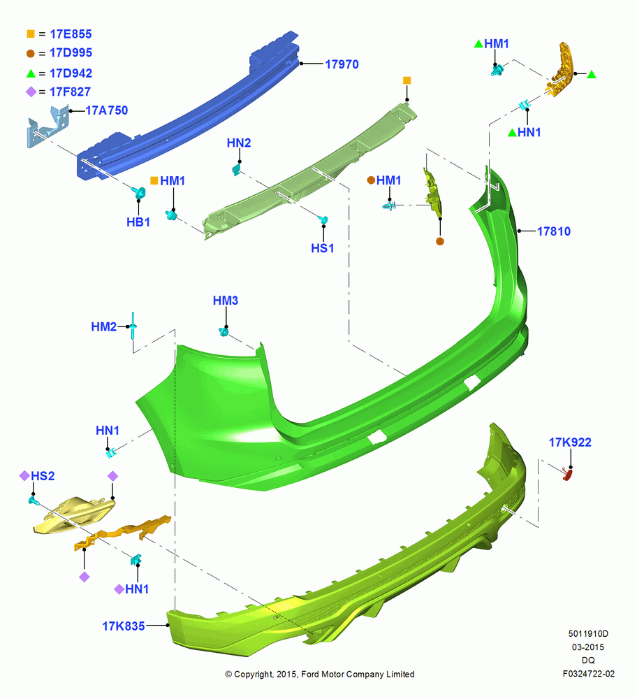 10D - Rear Bumper, Series 55, North American Markets; 19/JAN/2015-06/SEP/2018