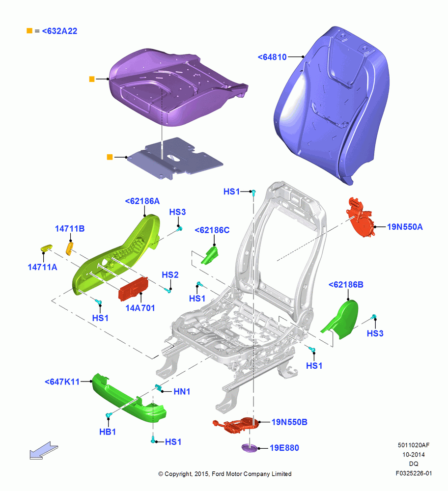 20AF - Front Seat Pads/Valances & Heating, With Pass Heated And Cooled Seat, North American Markets; 19/JAN/2015