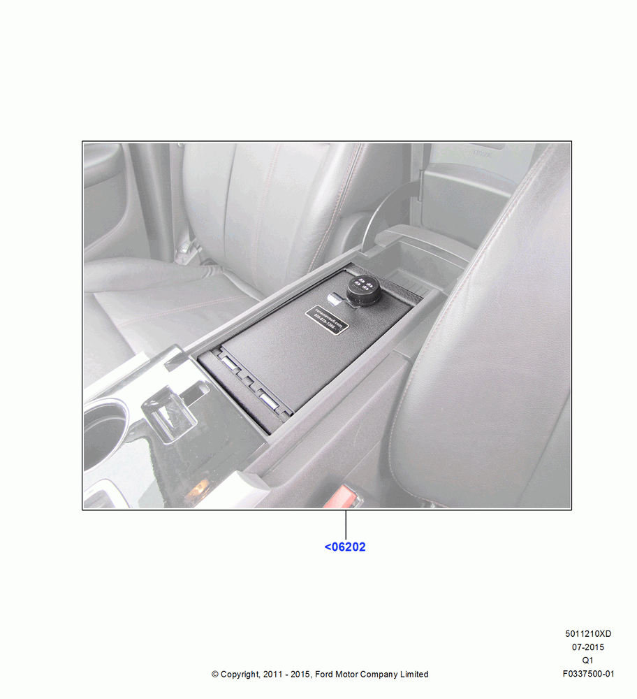 10XD - Console - Floor, Ford Series, Accessory - Console Vault; 08/AUG/2011