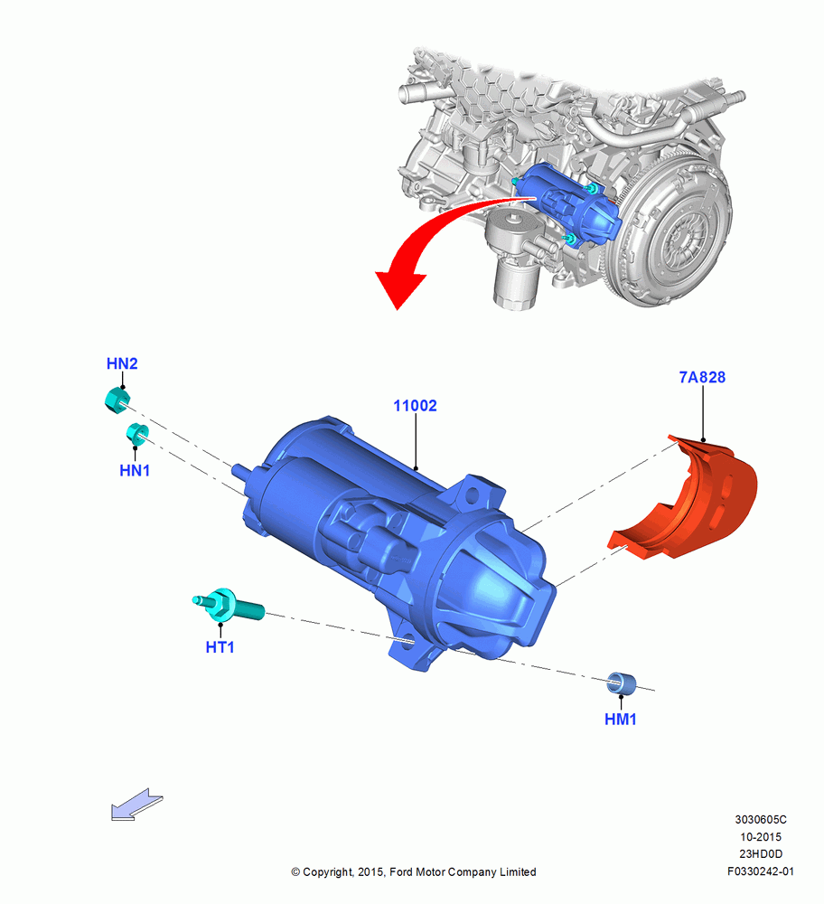 05C - Starter Motor, 2.3L Ecoboost; 04/JAN/2016