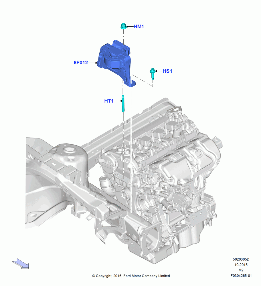 05D - Engine Mounting, 2.5L Duratec FFV (125kW/170PS), 2.0L EcoBoost (240PS); 21/MAR/2016-13/AUG/2019