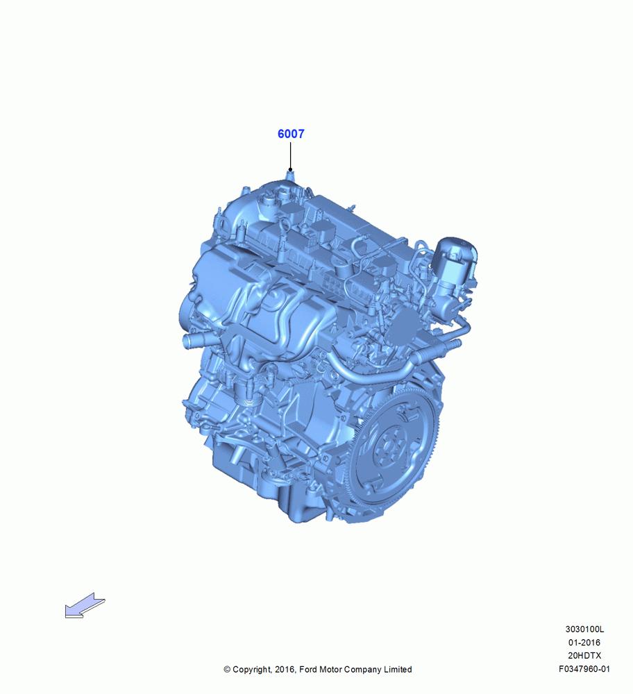 00L - Engine Assy Fully Dressed, 2.0L EcoBoost (200PS) - MI4, 2.0L EcoBoost (240PS); 04/APR/2016