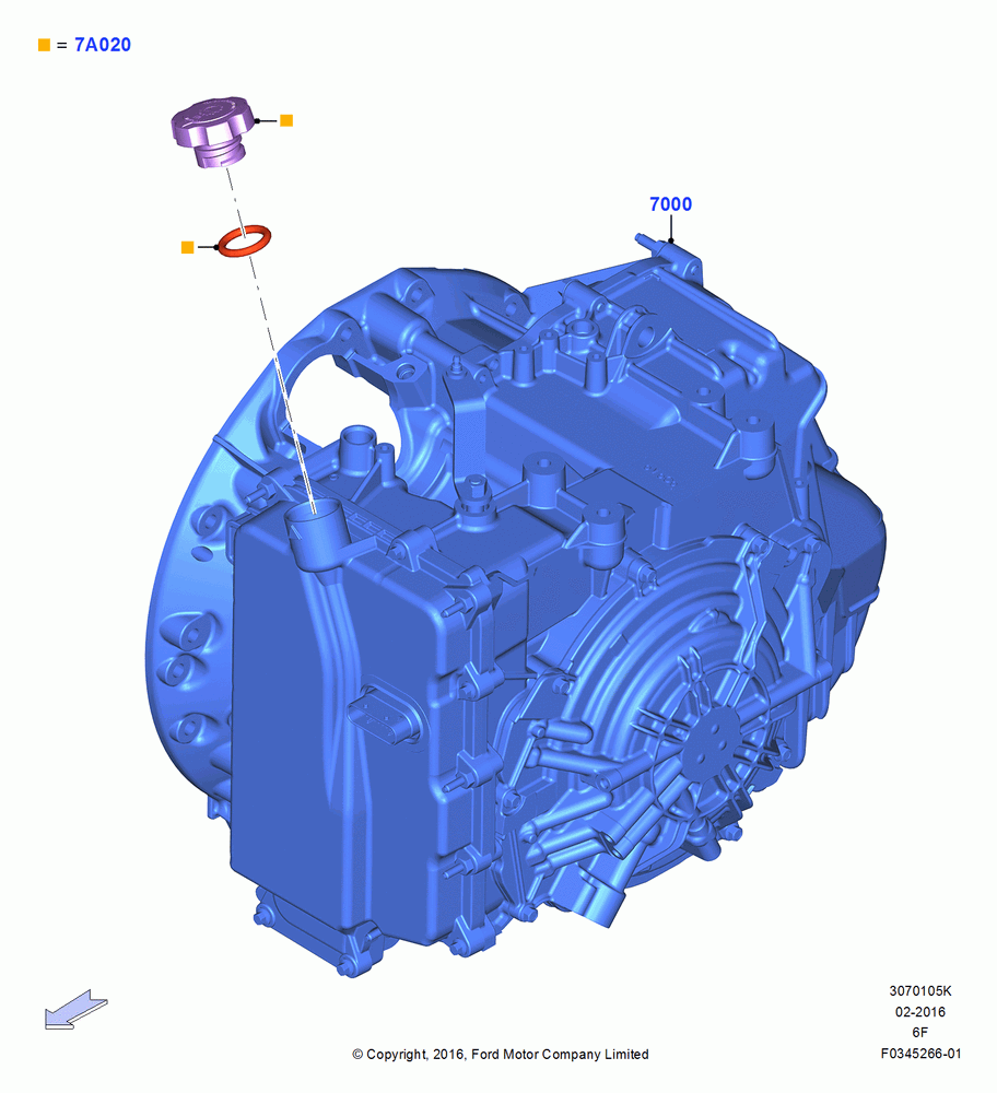 05K - Transmission & Speedometer Drive, 6 Speed Auto Transmission 6F55; 30/MAY/2016
