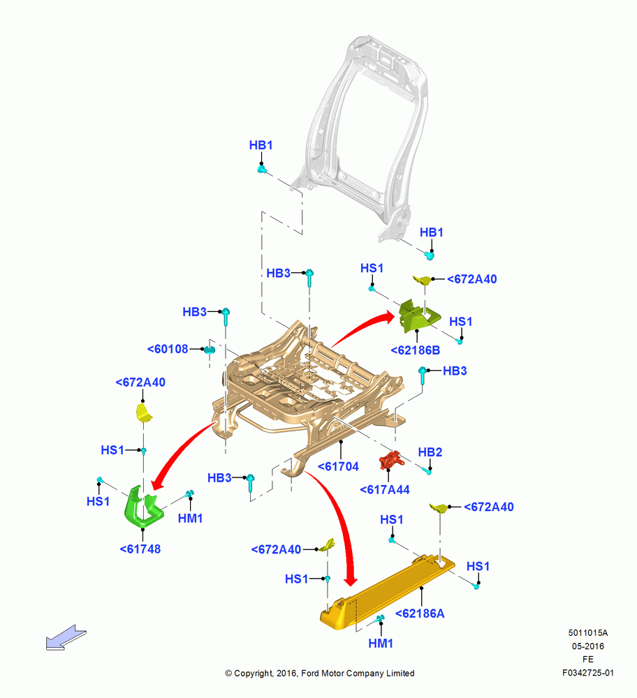 15A - Front Seat Base, With Driver 2 Way Mnl.Seat Adjuster; 11/JUL/2016