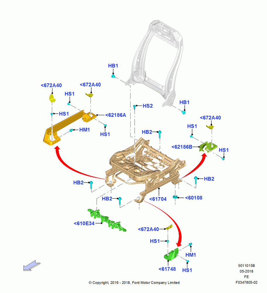 15B - Front Seat Base, With Pass. 2 Way Manual Seat Adjust; 11/JUL/2016