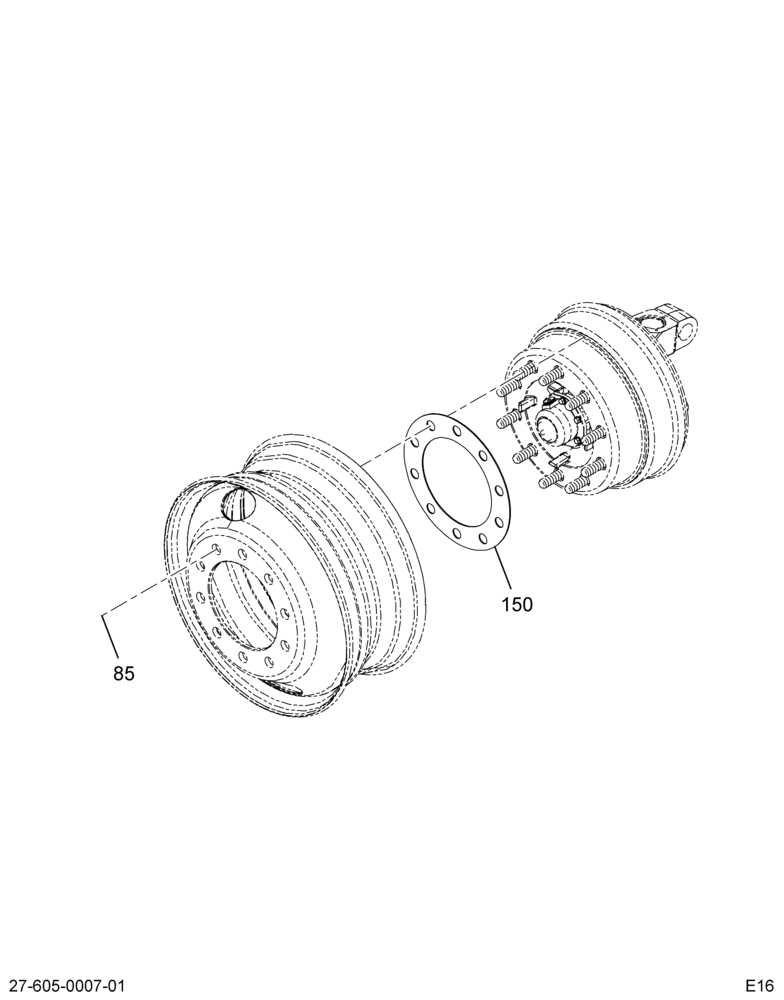 HDWE; FRT AXLE RIM MTG,M22 - 1.5 MM NUT