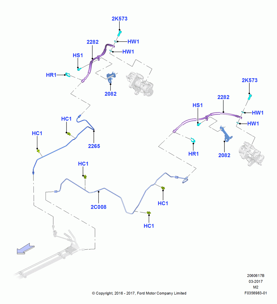REAR BRAKE LINES, With Electric Parking Brake, With Mechanical Parking Brake