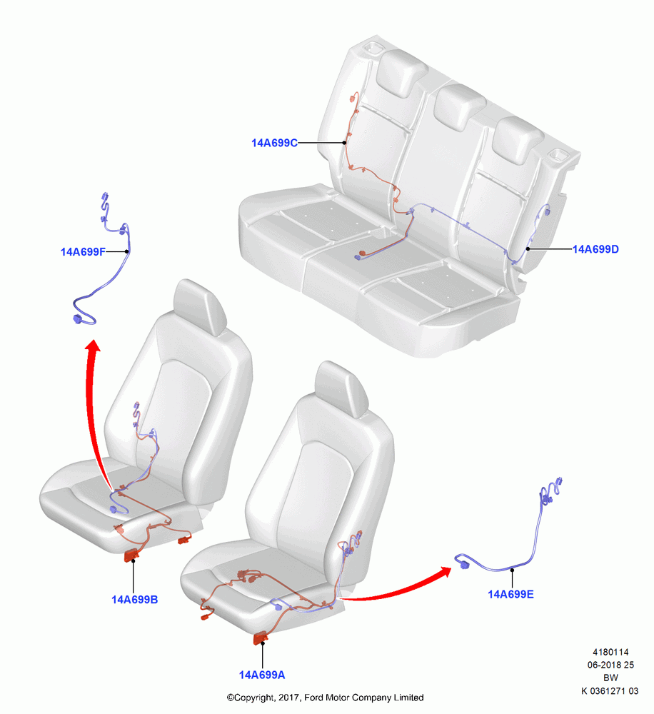 14 - Wiring - Seats, (+)"ASM/FNA/GU/MEX/MPS/SN/PR/VIR"; 11/SEP/2017