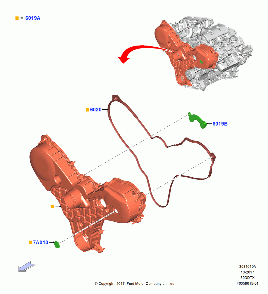 Timing Gear Covers, 3.0L 4V DOHC V6 TC DSL-LION B