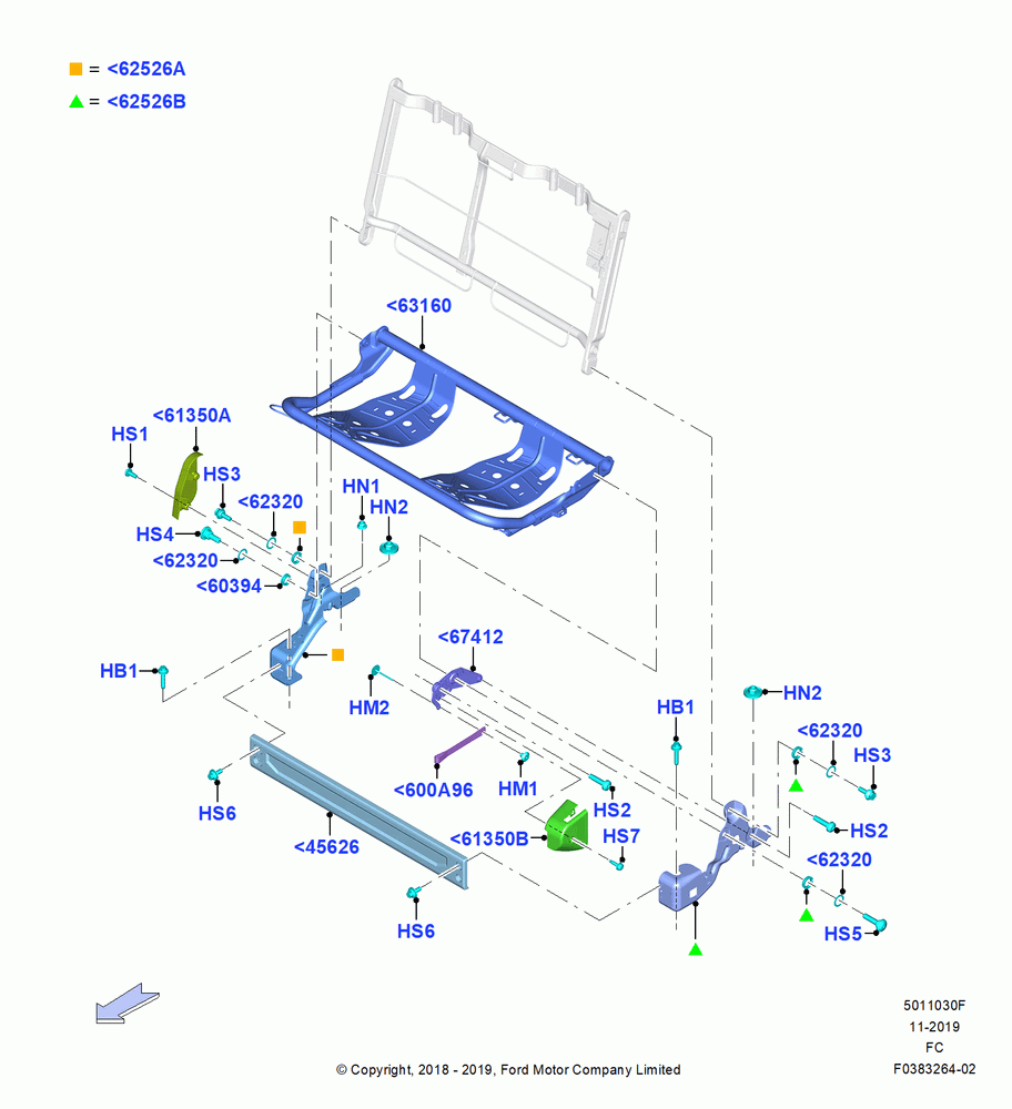 30F - Rear Seat Base, Super Cab, 60% Seat, LH; 22/OCT/2018
