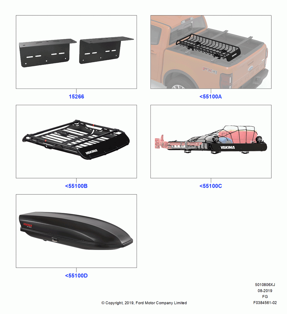 06XJ - Accessory Roof Rack Mounting Kits, Accessory, Cargo Basket, Cargo Box, Yakima Roof Rack Products; 26/NOV/2018