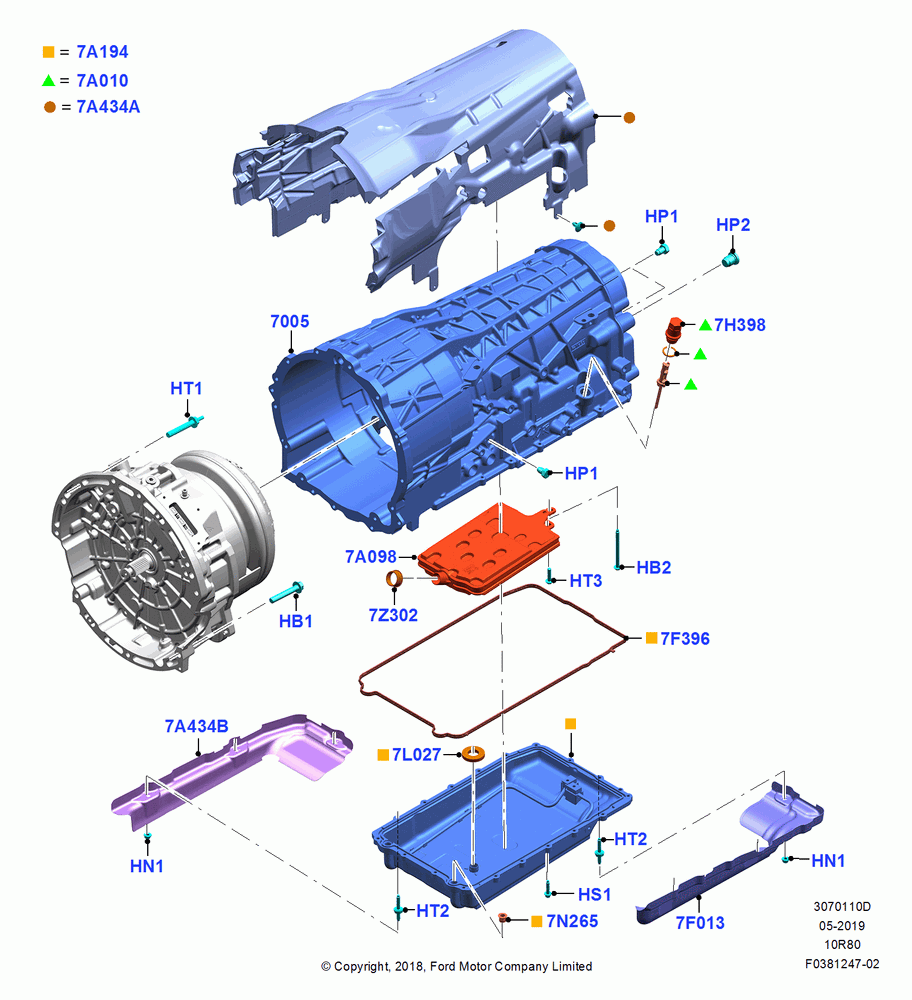 10D - Transmission External Components, 3.0L Nano-D4-G-GTDI-CD6R-PHEV, Mod Hybrid Trnaxle - A10R80-MHT; 06/MAY/2019
