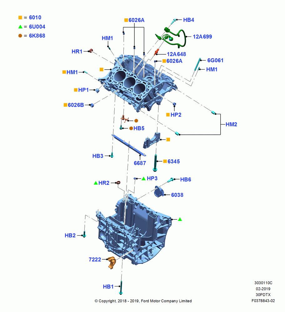 10C - Cylinder Block and Plugs, 3.0L GTDI TC V6 Petrol, 3.0L Nano-D4-G-GTDI-CD6R-PHEV; 06/MAY/2019