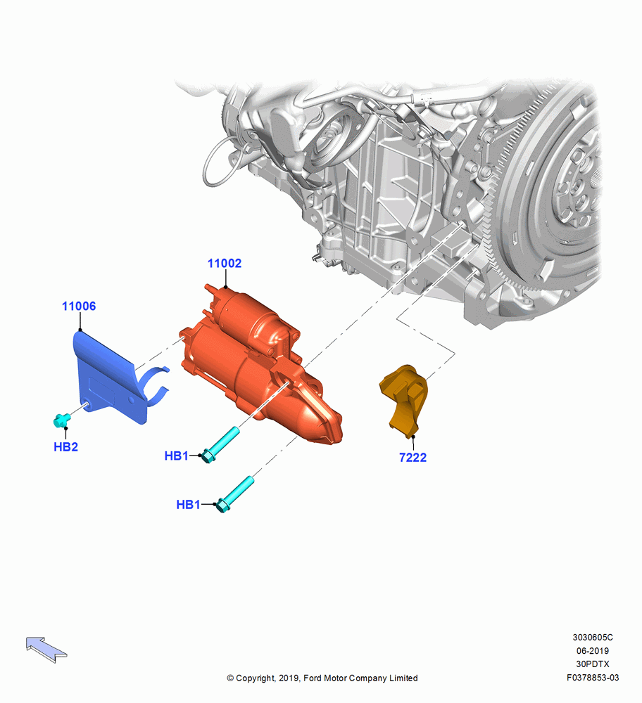 05C - Starter Motor, 3.0L GTDI TC V6 Petrol, 3.0L Nano-D4-G-GTDI-CD6R-PHEV; 06/MAY/2019