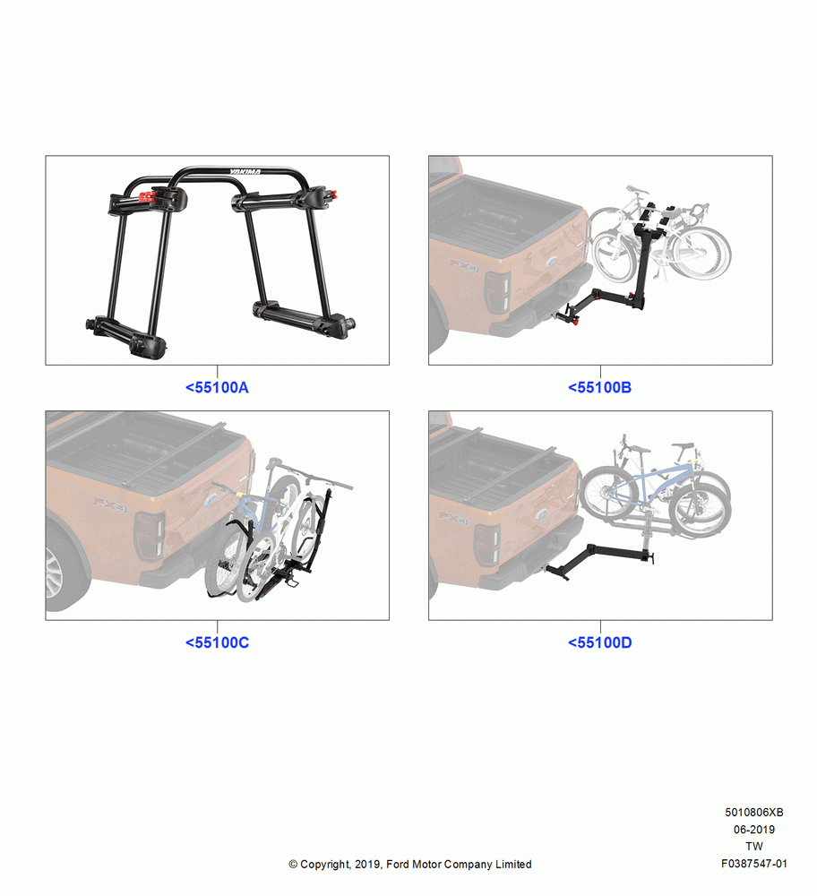 06XB - Accessory Roof Rack Mounting Kits, Accessory, Yakima Rear Hitch Rack Products; 06/MAY/2019