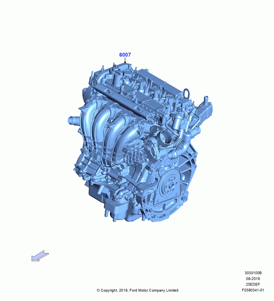 00B - Engine Assy Fully Dressed, 2.5L DURA D4 IVCT ATK HEV/PHEV; 19/AUG/2019