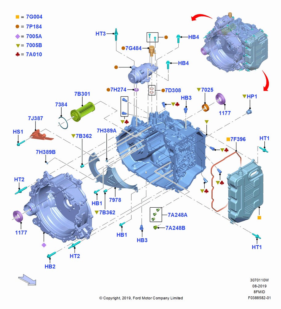 10W - Transmission External Components, 8 Speed Auto Trans 8F24; 19/AUG/2019