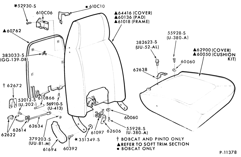 600 - SEATS AND SEAT BELTS-Seat back latch - manual