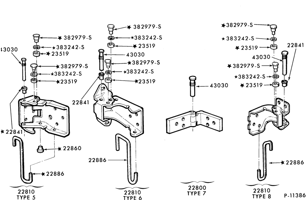 200 - HINGE ASY. /CHECK ASY. (FRONT DOOR LOWER) AND 22811