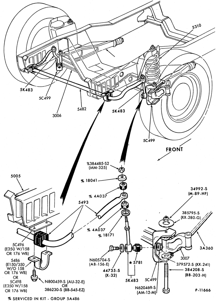 EXHAUST-Front suspension - stabilizer bar-E150/350